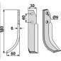 Motor cultivator hoe blade 350-202 350-201 left NIBBI BRUNO