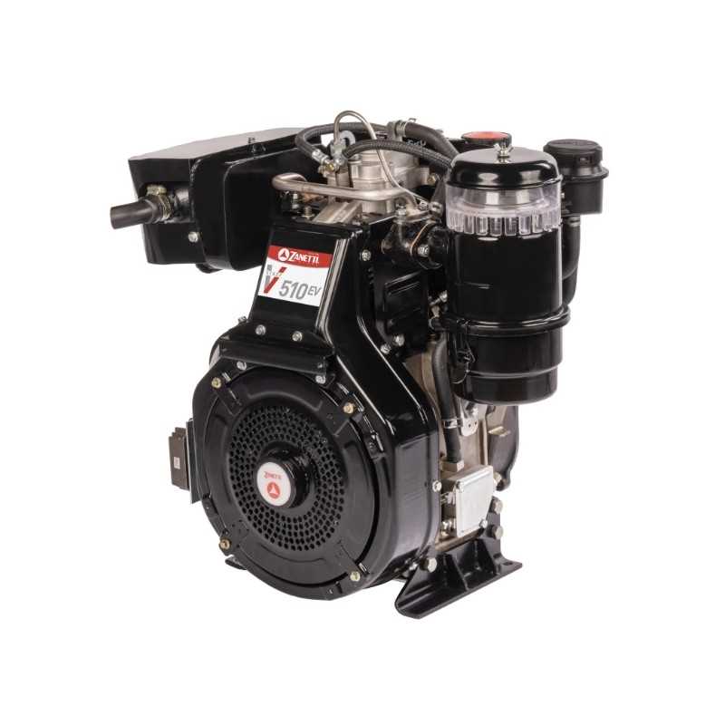 Motor diésel completo ZANETTI EV510F1E 510 cc 7,45 kW eje horizontal 30 mm