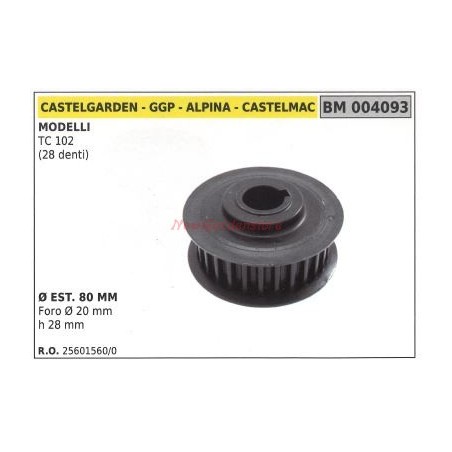 Puleggia per rasaerba tosaerba tagliaerba TC 102 28 denti ALPINA 004093 | NewgardenParts.com