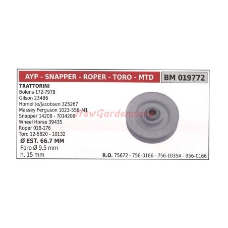 Puleggia per trattorino rasaerba tosaerba Bolens 172-7978 AYP 019772 | NewgardenParts.com