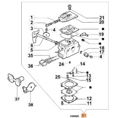 Carburatore WT-705A motosega modelli 932C ORIGINALE EMAK 2318633R | NewgardenParts.com