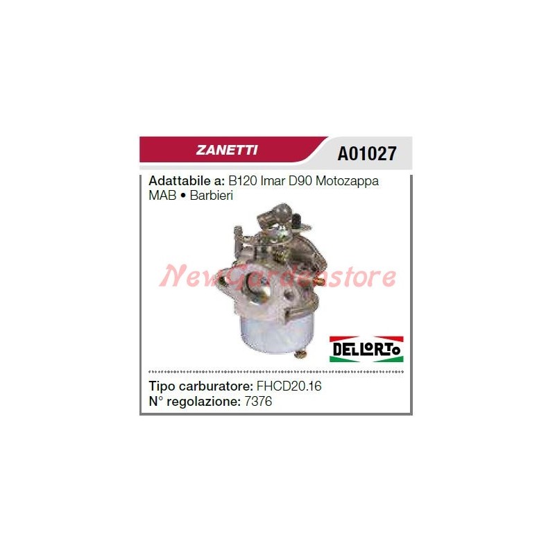 Carburatore ZANETTI motozappa B120 imar D90 A01027