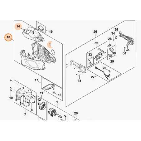 Hedge trimmer motor housing models HLA135 ORIGINAL STIHL HA046000802 | NewgardenParts.com