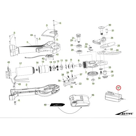 Carica batteria ORIGINALE ACTIVE forbice modello tigercut 35 025974 | NewgardenParts.com