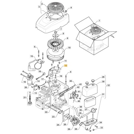 Carica bobina ORIGINALE STIGA motore ST 350 trattorino tagliaerba 118552631/0 | NewgardenParts.com