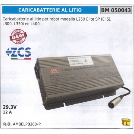 Caricabatteria al litio per robot L250 ELITE SP ZUCCHETTI 29.3 V 12 A 050043 | NewgardenParts.com