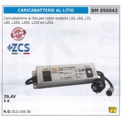 Lithium battery charger for robot L50 L60 L75 L85 ZUCCHETTI 29.4 V 5 A 050042 | NewgardenParts.com