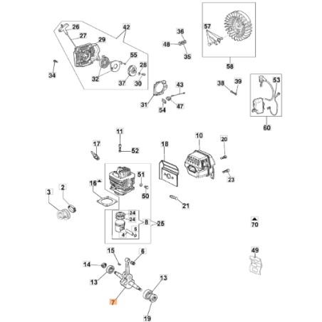 Albero motore motosega modelli GS630 ORIGINALE EMAK 50020003R | NewgardenParts.com