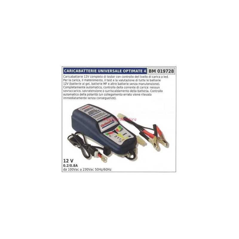 Chargeur universel optimate 4 12V complet avec testeur 0.2/0.8A 019728 Chargeur universel optimate 4 12V complet avec testeur 0.2/0.8A 019728
