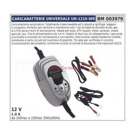 Universal-Ladegerät un-1210-wr 12v 1.0 a 100Vac bis 230Vac 50760hz 003979 | NewgardenParts.com