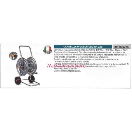 RR 210 UNIVERSAL Hose reel trolley 030275 1/2 mt. 50 and 5/8 mt. 30 | NewgardenParts.com