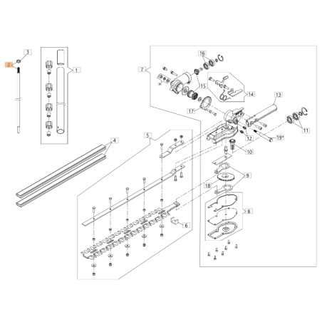 Albero motore ORIGINALE OLEOMAC decespugliatore potatore tagliasiepi 61460089 | NewgardenParts.com