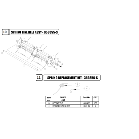 Federsatz (108 Teile) PR550 × PR500 AR350356-S ORIGINAL BILLY GOAT | NewgardenParts.com