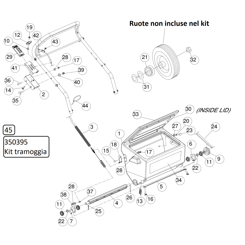 Tramoggia seminatrice Auto-Drop AR350395 ORIGINALE BILLY GOAT