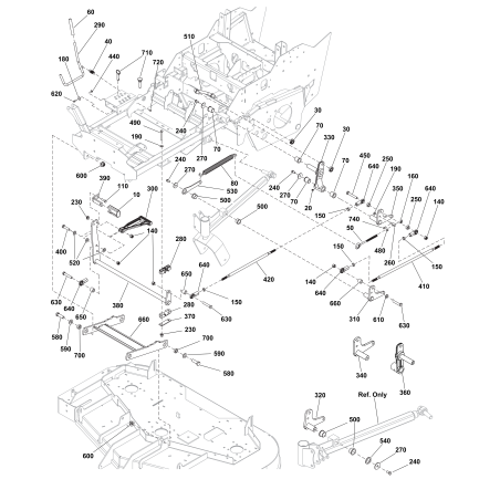 Brückenhebehebel, rechts LR5401672AYP Original Ferris | NewgardenParts.com