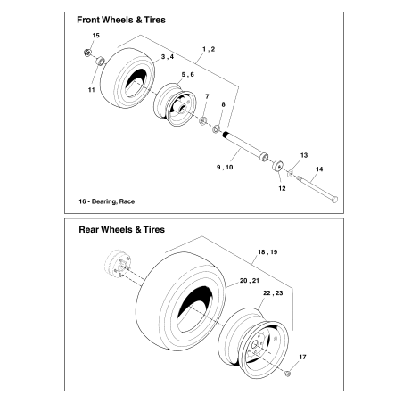 ASM TIRE/RIM, 24X9.50-12, TURF SMART LR5104412 GENUINE FERRIS | NewgardenParts.com
