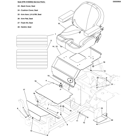 SEDILE PREMIUM M/B I3M × IS700S IS2100Z IS2600Z LR5105093 ORIGINALE FERRIS | NewgardenParts.com