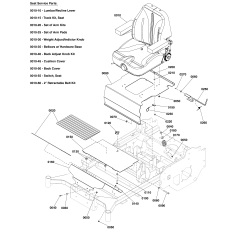 SEDILE, SCHIENALE ALTO, SOSPENSIONE, INTERRUTTORE E CINTURE DI SICUREZZA LR5106325 ORIGINALE FERRIS