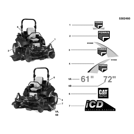 DECAL, FERRIS LOGO, 9-3/8 LR5022297 ORIGINAL FERRIS | NewgardenParts.com
