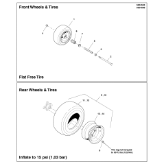 11X4.00-5 FLAT FREE WHEEL × F800X IS600 LR5100715 ORIGINAL FERRIS | NewgardenParts.com