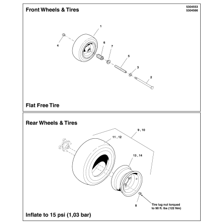 11X4.00-5 FLAT FREE WHEEL × F800X IS600 LR5100715 ORIGINAL FERRIS | NewgardenParts.com