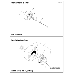 ASSEMBLAGGIO PNEUMATICO, 20 X 7 - 10, TURF, 4 BULLONI LR5101068 ORIGINALE FERRIS | NewgardenParts.com