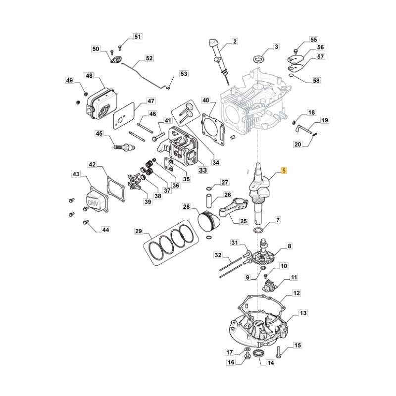 Albero motore ORIGINALE STIGA motore TRE 224 trattorino tagliaerba 118551115/0