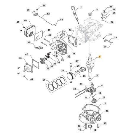 Albero motore ORIGINALE STIGA motore TRE 224 trattorino tagliaerba 118551115/0 | NewgardenParts.com