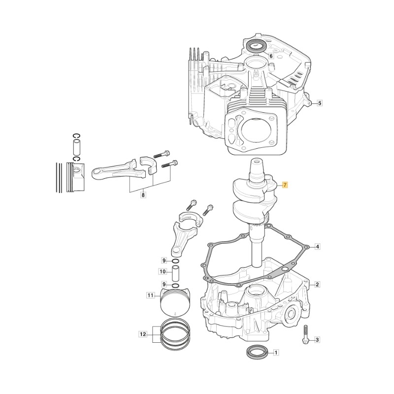 ORIGINAL STIGA engine crankshaft TRE 635V lawn tractor 118551555/0