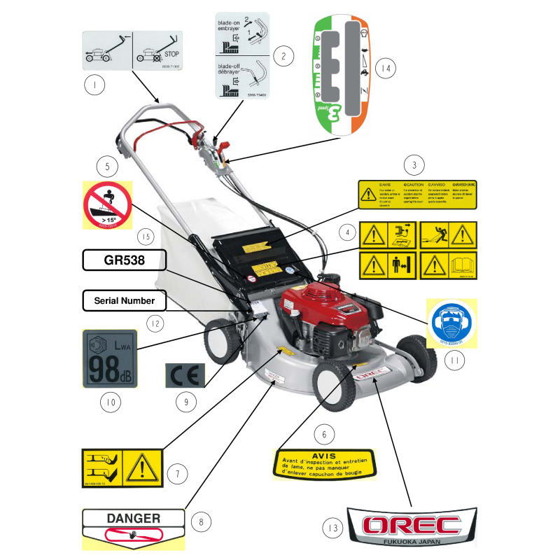 Etiqueta CE O80-1010-933-00 ORIGINAL OREC
