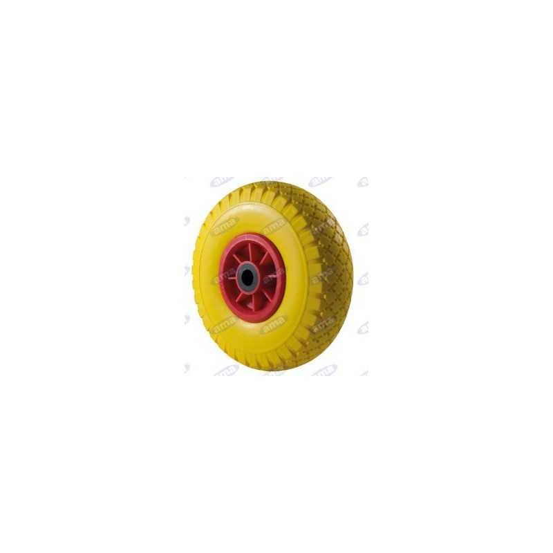 Ruota in poliuretano con cuscinetto in plastica d. 250mm per carrello foro 20 mm