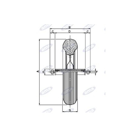 Polyurethane wheel with needle cage diameter 250mm for wheelbarrow