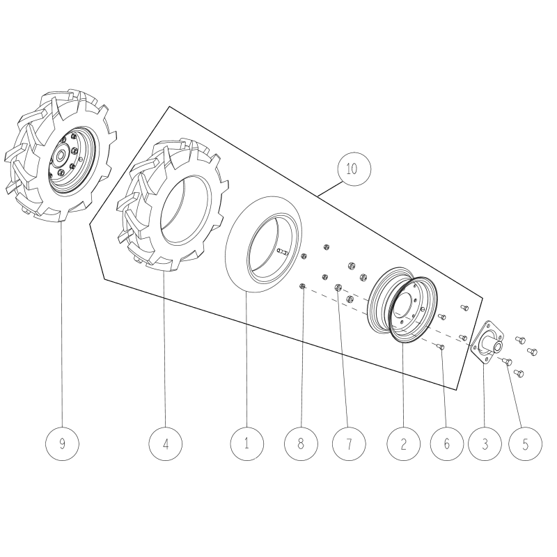 Wheel Assy 3.50-7 O80-1260-407-00 ORIGINAL OREC