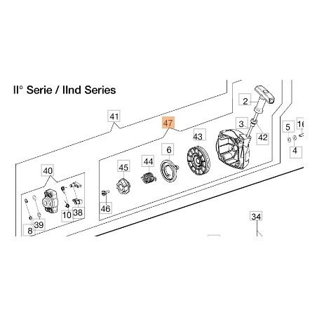 Carter avviamento decespugliatore modelli BC420S BC430S BC430T 61350257A OLEOMAC | NewgardenParts.com