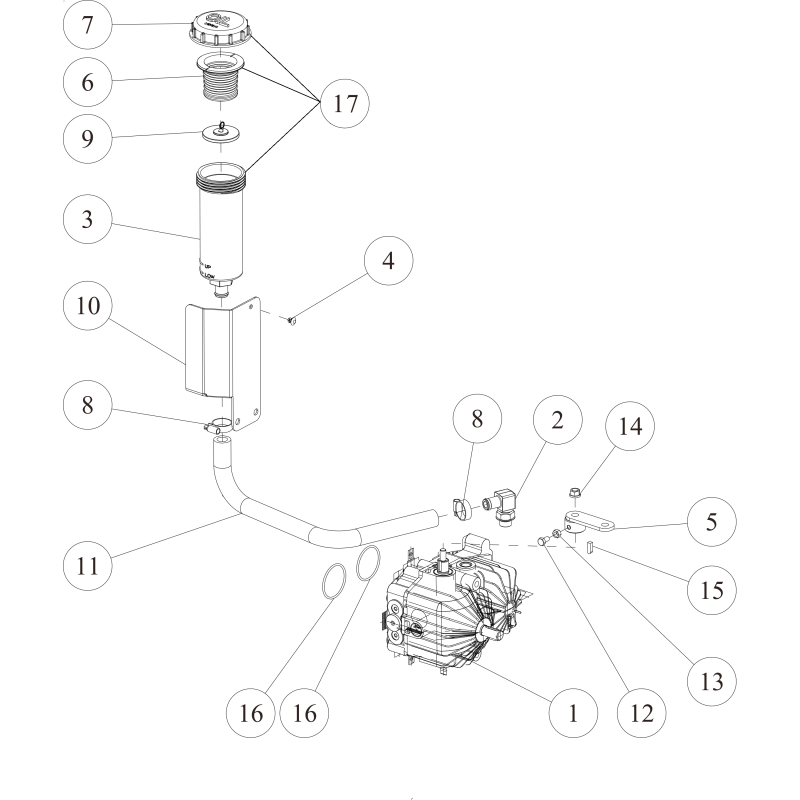 Tuyau de réservoir ORIGINAL OREC HST O0360-01900