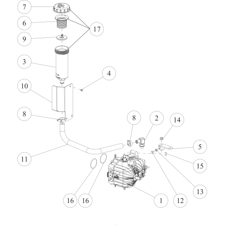 Tuyau de réservoir ORIGINAL OREC HST O0360-01900 | NewgardenParts.com