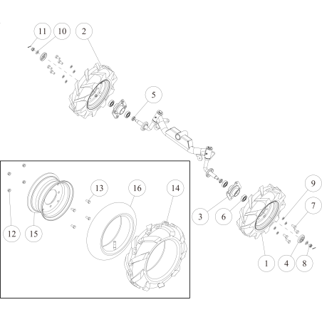 Vorderrad-Reifen-Baugruppe (3.50-7) O80-1260-412-00 ORIGINAL OREC | NewgardenParts.com