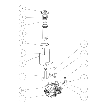ORIGINAL OREC HST CMP O0322-01400 Ajuste del tanque de aceite | NewgardenParts.com
