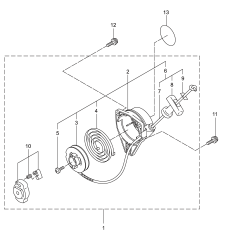 Recoil Starter Ass'y KR288684 ORIGINALE K-JAPAN