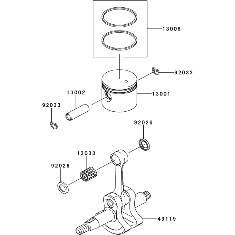 PISTON À AXE KW13002-2100 ORIGINAL K-JAPAN