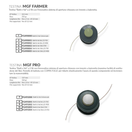 Tête de batteur universelle originale MGF FG491000 | NewgardenParts.com