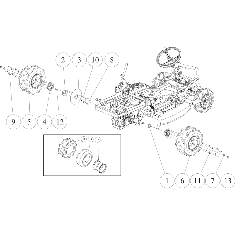 Hinterradnabe (weiß) O80-1485-414-01 ORIGINAL OREC