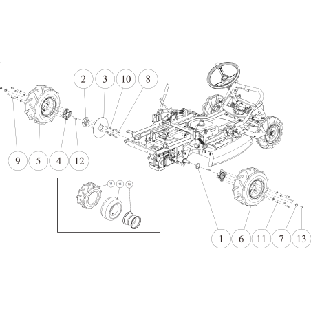 Buje de rueda trasera (blanco) O80-1485-414-01 ORIGINAL OREC | NewgardenParts.com
