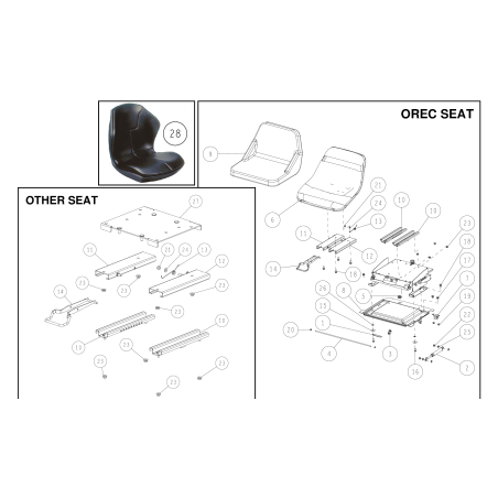 CMP O0348-24100 ORIGINAL OREC Upper Seat Receiver | NewgardenParts.com