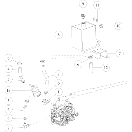 Support de réservoir OREC HST CMP (blanc) O0347-00501 AUTHENTIQUE | NewgardenParts.com