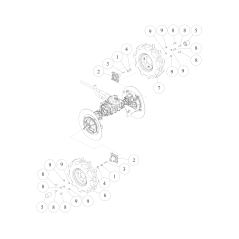 MOYEU DE ROUE AVANT (BLANC) RM980F-4WD RM982F O0227-30111 PIÈCE D'ORIGINE