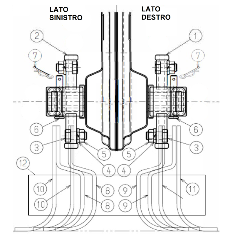 Curved left hoe knife (M2561SL) O0004-81500 ORIGINAL OREC