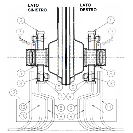 Curved left hoe knife (M2561SL) O0004-81500 ORIGINAL OREC | NewgardenParts.com