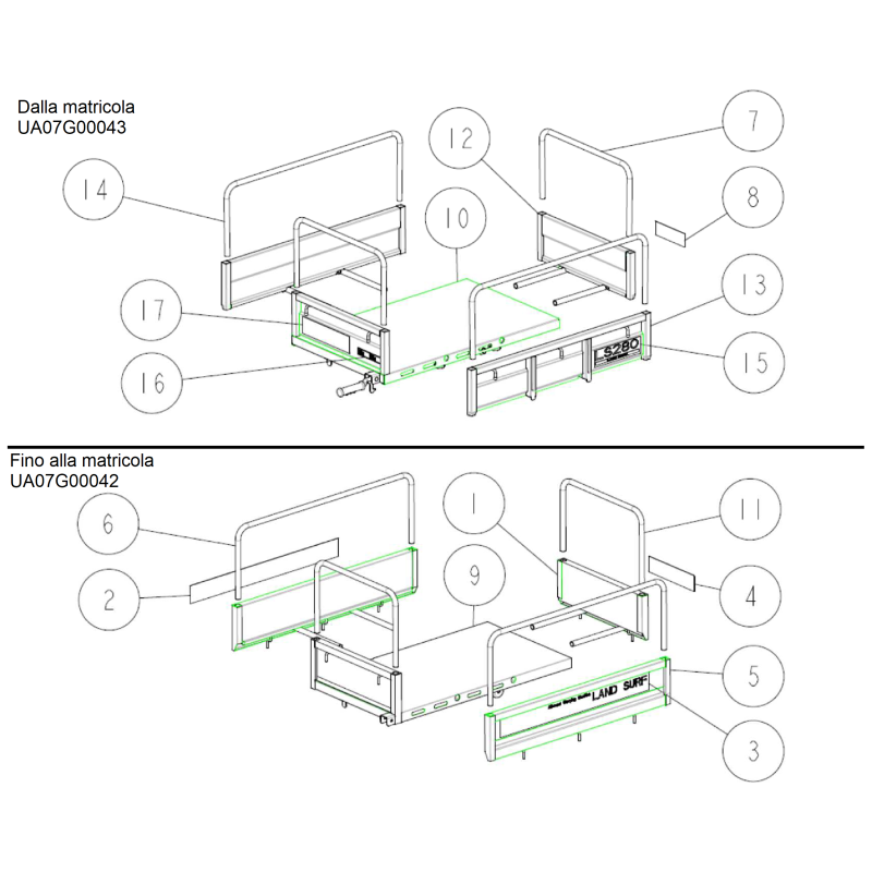 Tubo laterale per piattaforma O0914-61200 ORIGINALE OREC