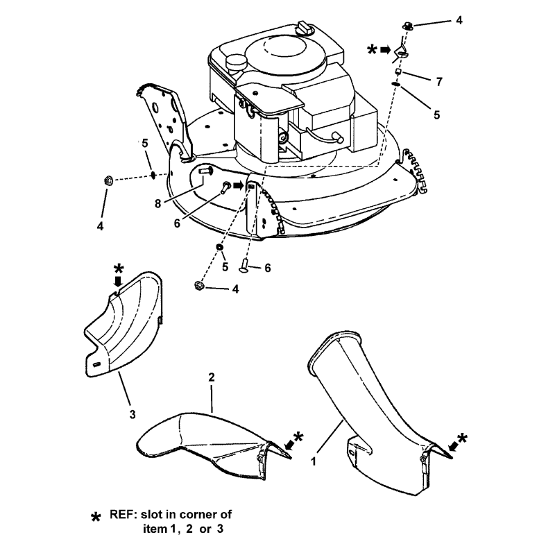 CHUTE, 21 Scarico laterale ZS7042965 ORIGINALE SNAPPER
